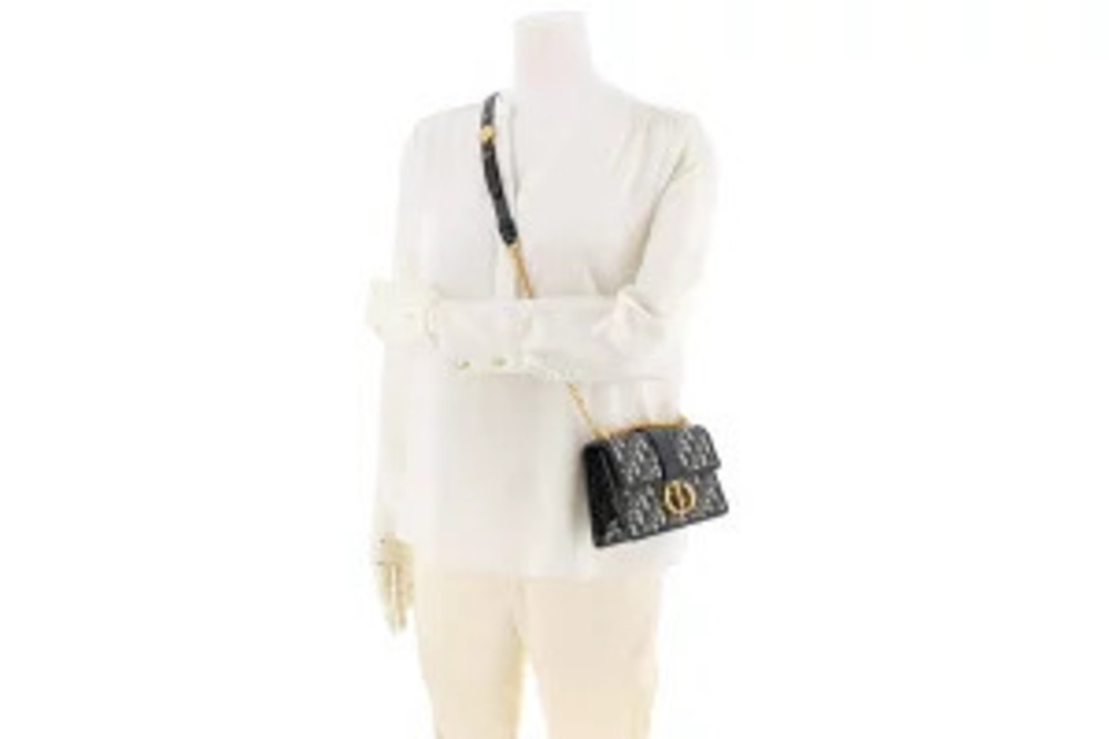 Dior East Montaigne Blue Bag Shoulder West Canvas Blue